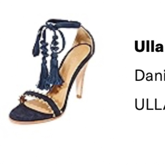Ulla Johnson - NEW Blue "Dani" Wrap Tassel Suede Heeled Sandals, Size 39 - Picture 1 of 5